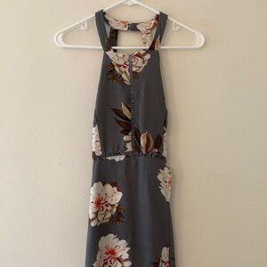 Floral Maxi Dress Open Back